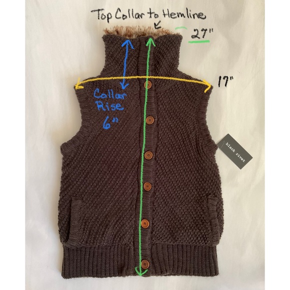 Black Rivet Sweater Vest Glll size XL JR with Faux Collar & Fleece Lined SALE❗️ - Picture 14 of 15
